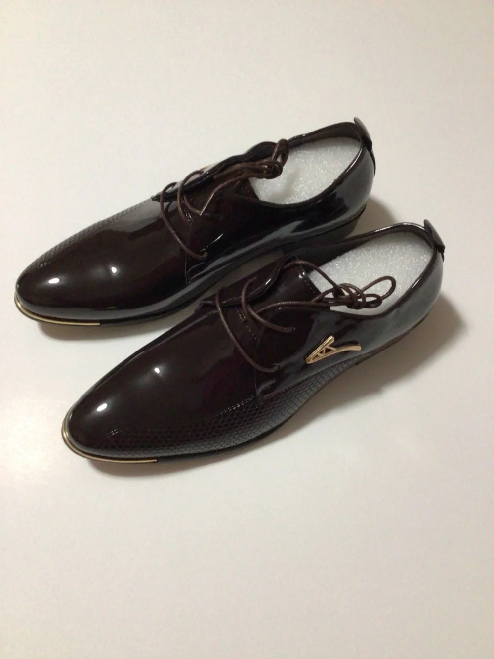 Men’s Lace-Up Patent Finish Dress Shoes Formal Business Footwear-New-